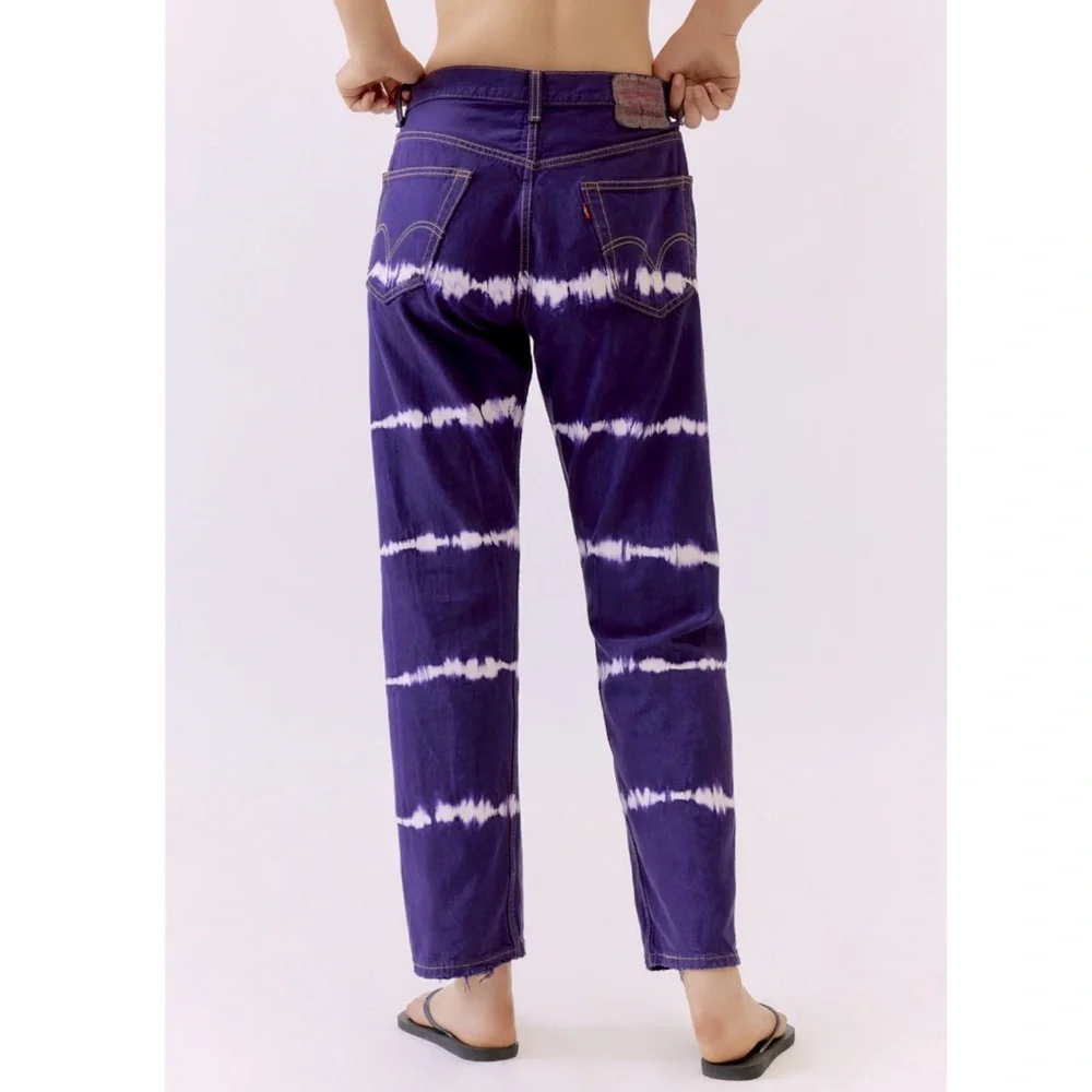 NWT Levi's Purple Tie Dye Bleach Striped Jeans